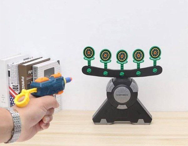 ست بازی تیراندازی هدف متحرک با تفنگ تیر اسفنجی | DIY Funny Target Shooting