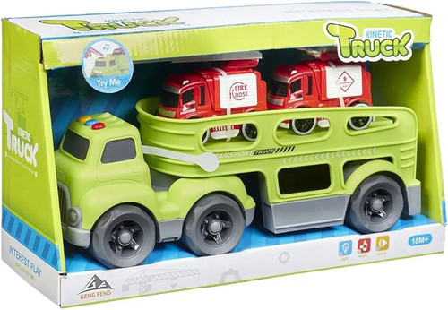 کامیون نشکن حمل خودرو موزیکال و چراغدار Kinetic Truck همراه 2 ماشین