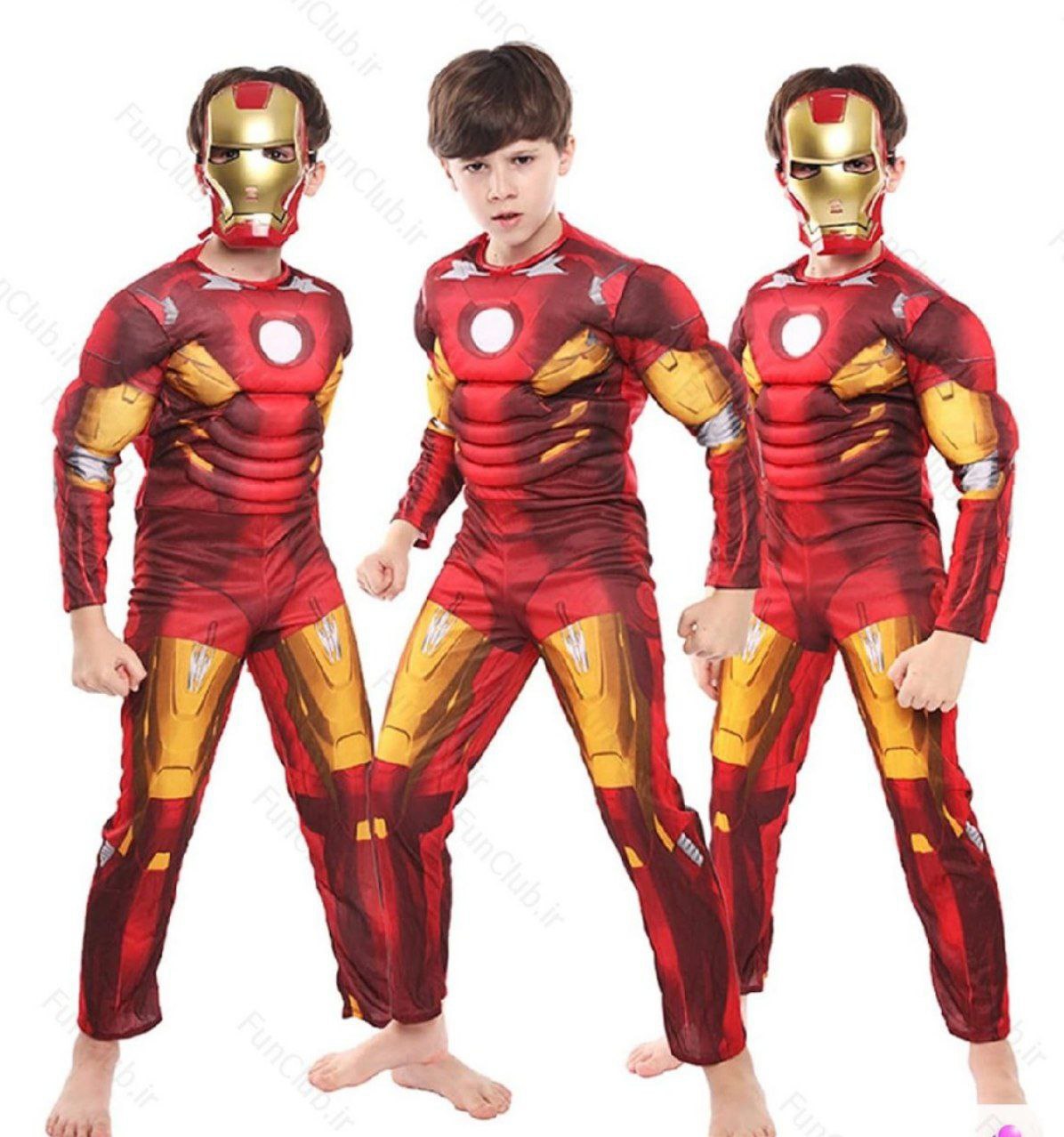 ست لباس شخصیت مرد آهنی (Iron Man) کودک به همراه ماسک