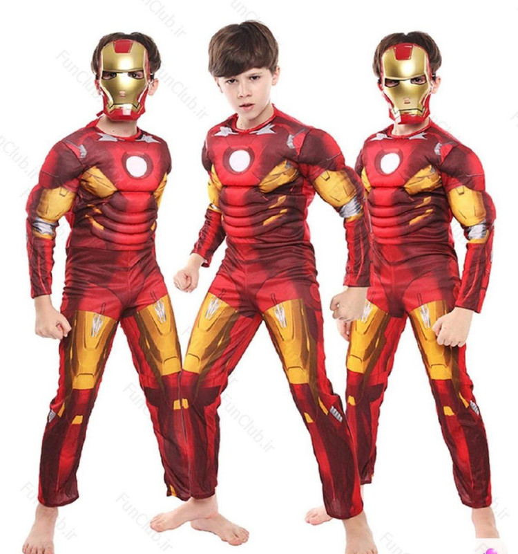 ست لباس شخصیت مرد آهنی (Iron Man) کودک به همراه ماسک