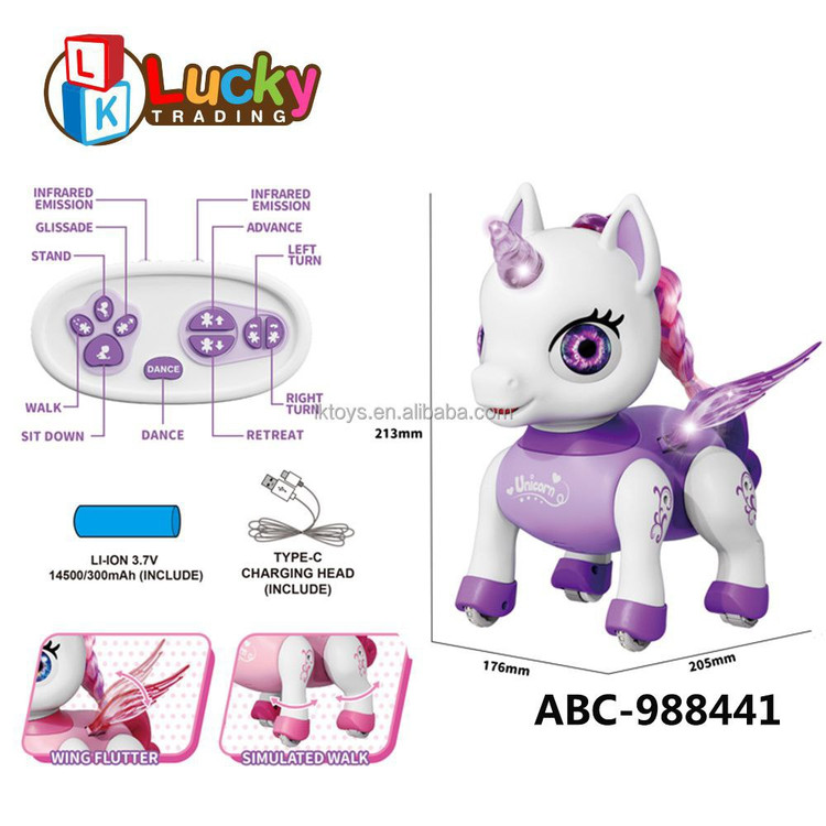 اسب تکشاخ رقصنده و راهرفتن Lucky Unicorns – اسباببازی هوشمند با نور، موسیقی و کنترل اینفرید