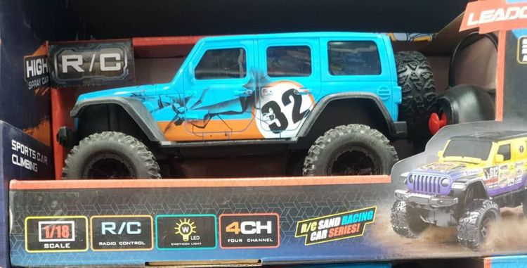 ماشین بازی کنترلی جیپ ۱:۱۸ (High Speed RC Jeep) با چراغهای LED و طراحی اسپرت