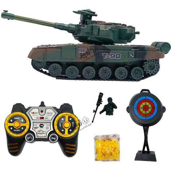 TANK MODEL 9WD RC Military Tank T-90 – تانک کنترلی نظامی با موسیقی و باز کردن درب