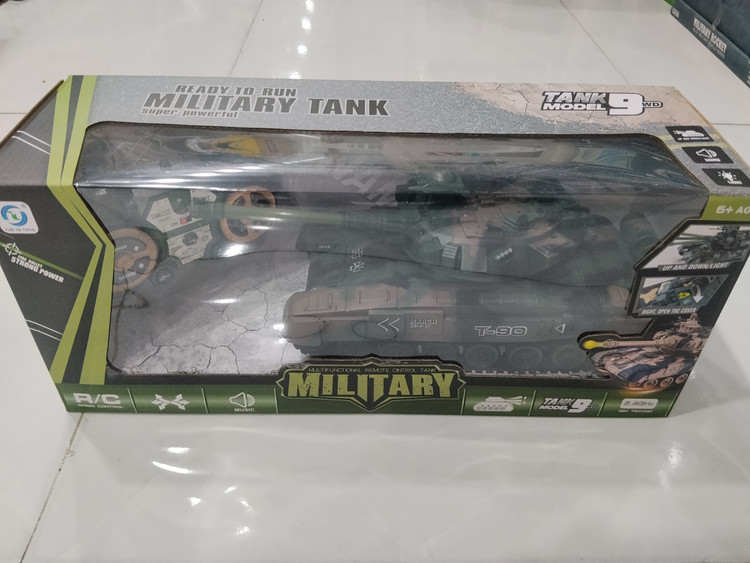 TANK MODEL 9WD RC Military Tank T-90 – تانک کنترلی نظامی با موسیقی و باز کردن درب