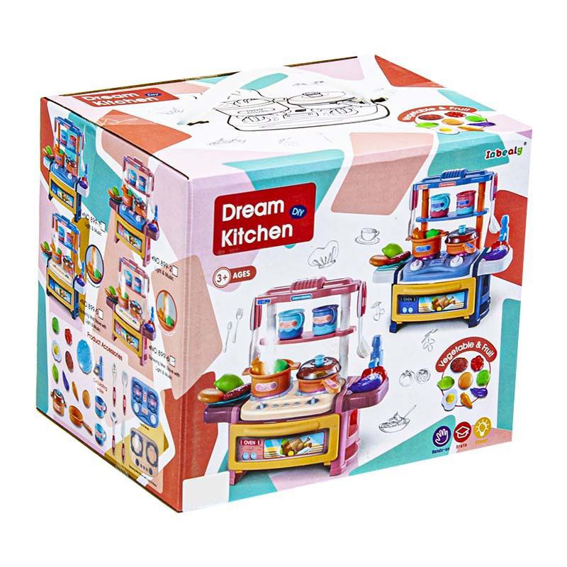 اسباب‌بازی آشپزخانه رویایی Dream Kitchen با ویژگی‌های بخار واقعی، نور و موسیقی، مناسب برای کودکان ۳+ سال.