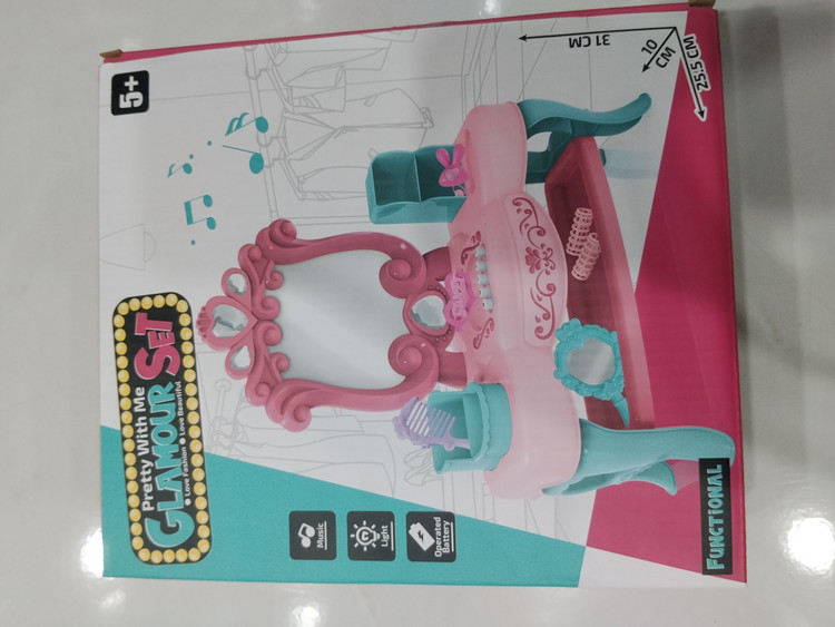 میز و صندلی آرایش دخترانه GLAMOUR SET ( با آینه، موسیقی و نور)