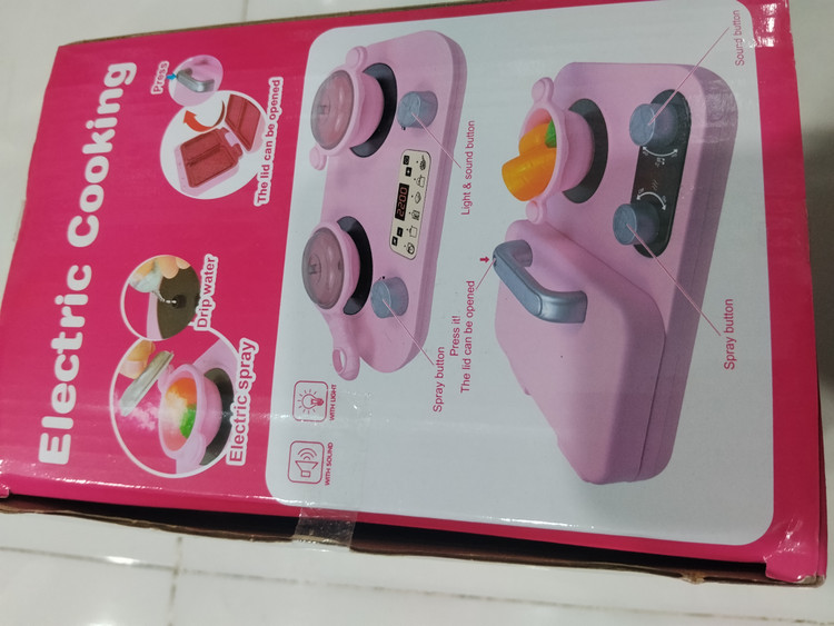 ست بازی آشپزخانه برقی الکتریک کوکینگ (Electric Cooking) – مدل دوقلو با وافل، خمیر بازی و قالب سیلیکونی