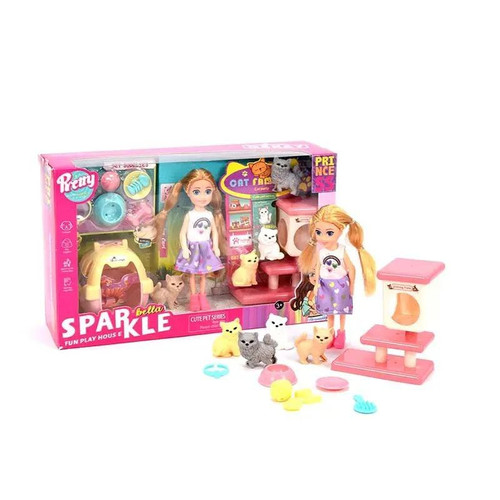 SPARKLE Bella Cute Pet Scene – ست بازی خانه حیوانات با عروسک