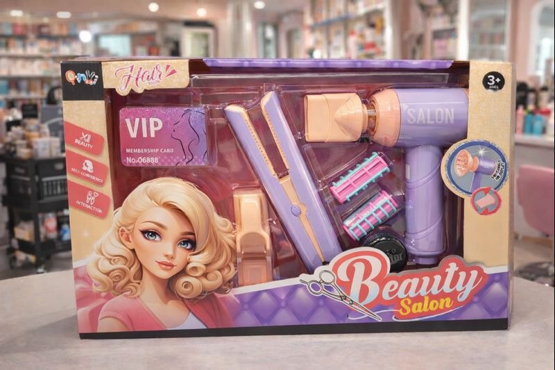 ست آرایشگری و سالن زیبایی کودک Beauty Salon موزیکال با سشوار و اتو مو