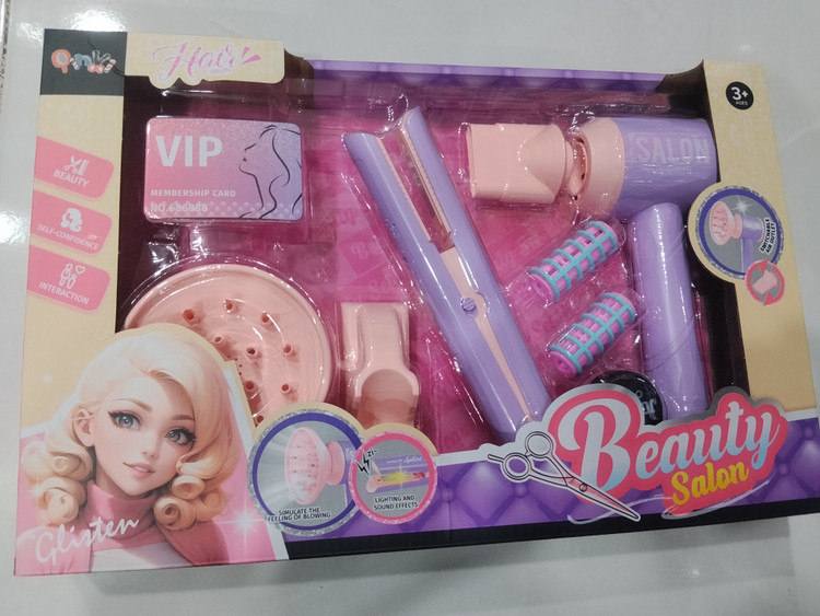ست آرایشگری و سالن زیبایی کودک Beauty Salon موزیکال با سشوار و اتو مو