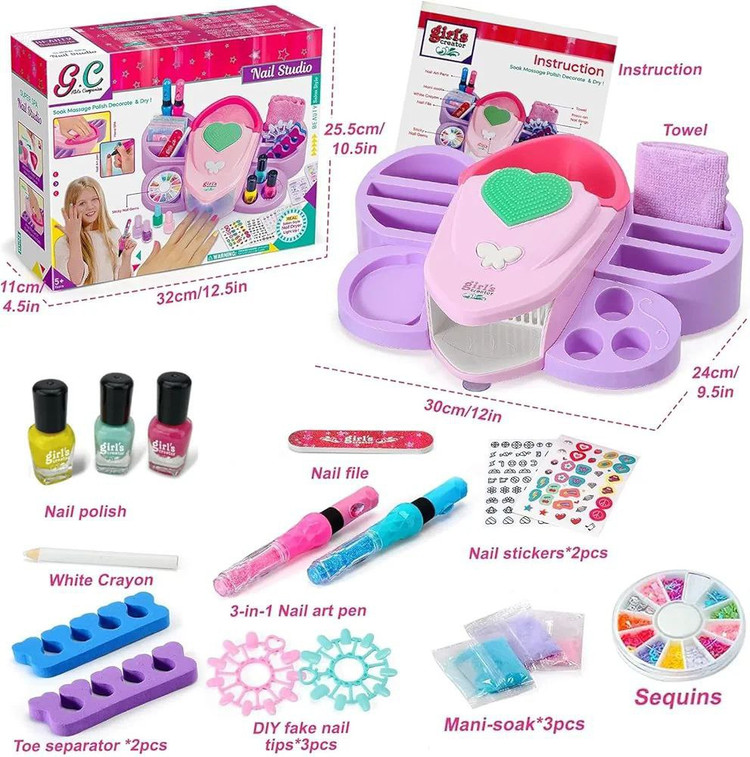 استودیو ناخن Nail Studio (مدل Girl’s Creator) – شامل سشوار ناخن، حوضچه ماساژ و سشوار UV