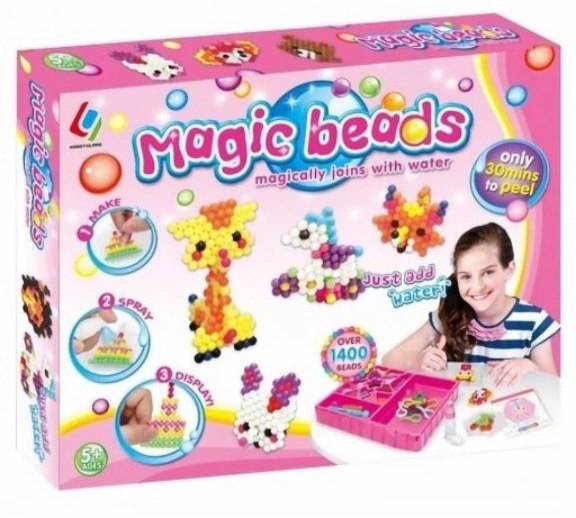 Magic Beads(چسبیدن مهره ها با آب) جعبه بزرگ جادویی با بیش از ۱۴۰۰ مهره