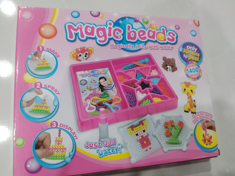 Magic Beads(چسبیدن مهره ها با آب) جعبه بزرگ جادویی با بیش از ۱۴۰۰ مهره